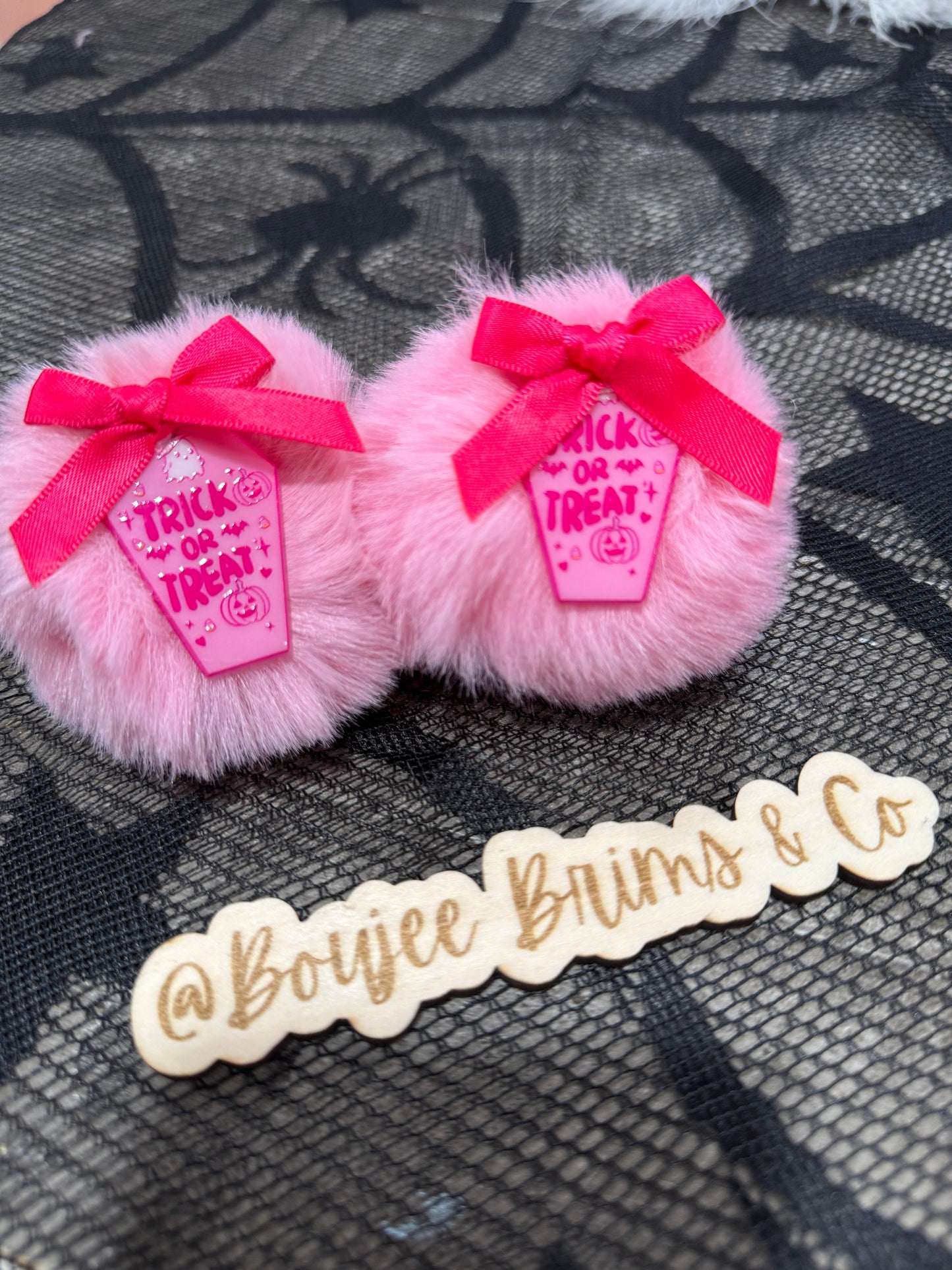 Pom poms. - can be earrings(clips/hooks) OR - piggies (clips/nylon)