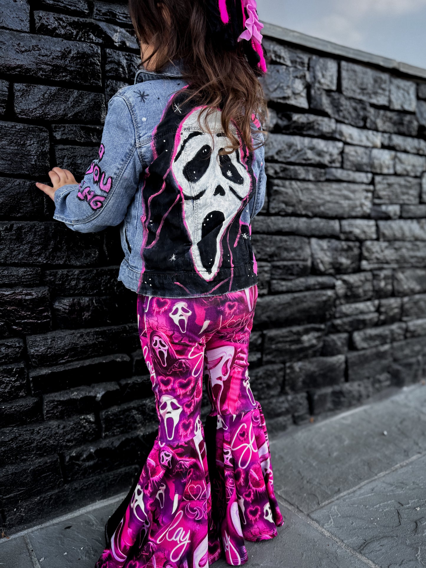 Custom handpainted ghostface 4t jacket