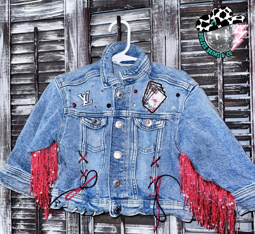 Im a wild card baby - 2t upcycled jacket