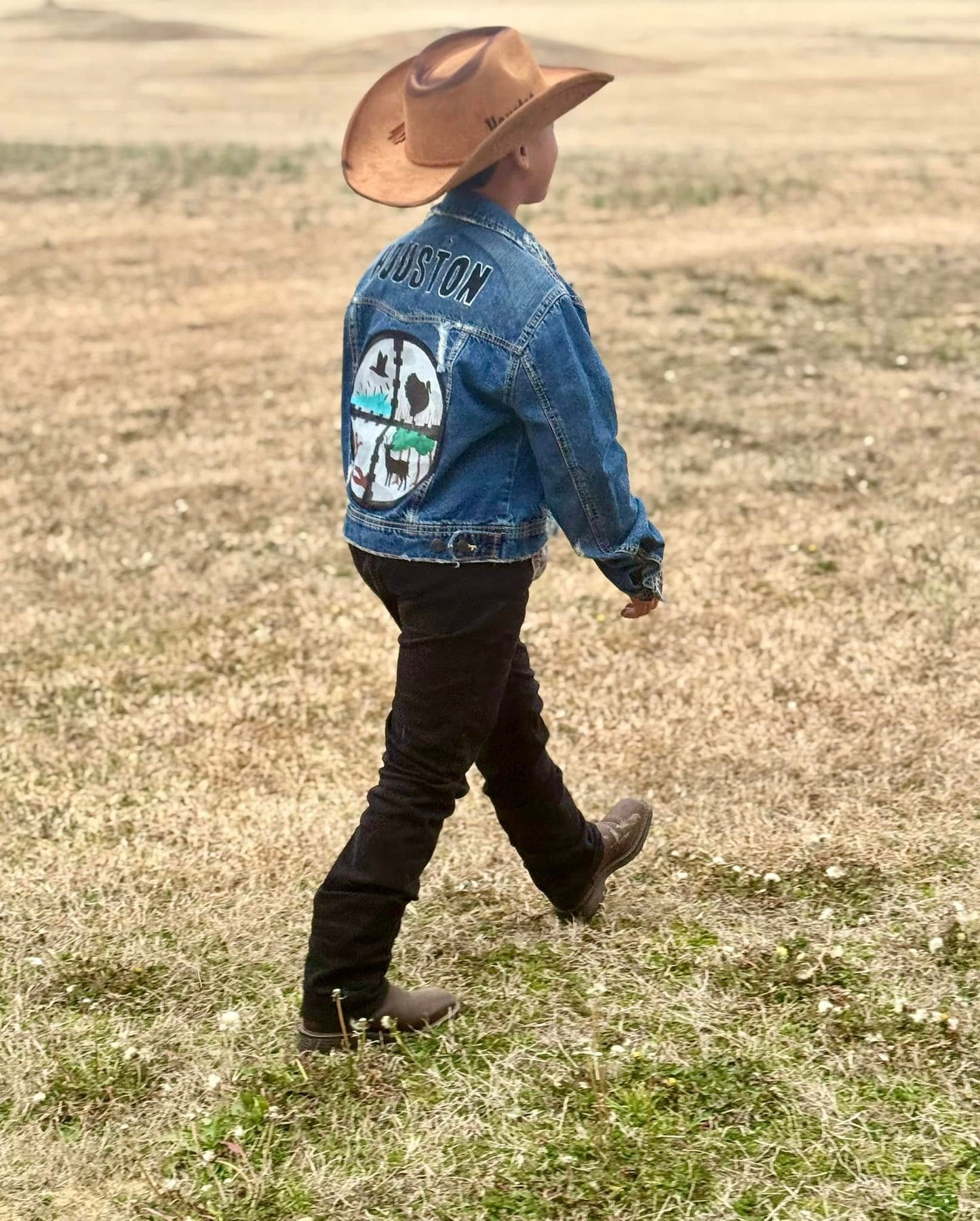 Cowboy Hats (Adult Adj Brim) Includes Burning, Stitch at top, Sunflower & Name.