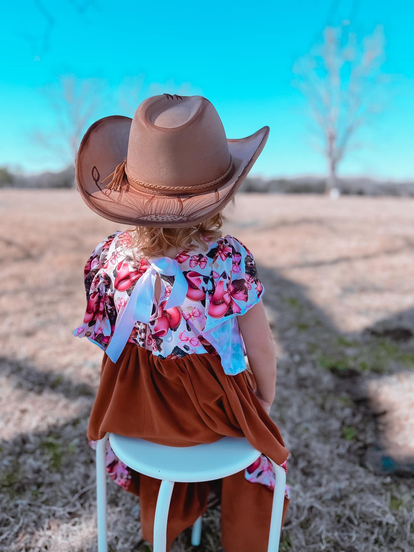 Cowboy Hats (Adult Adj Brim) Includes Burning, Stitch at top, Sunflower & Name.