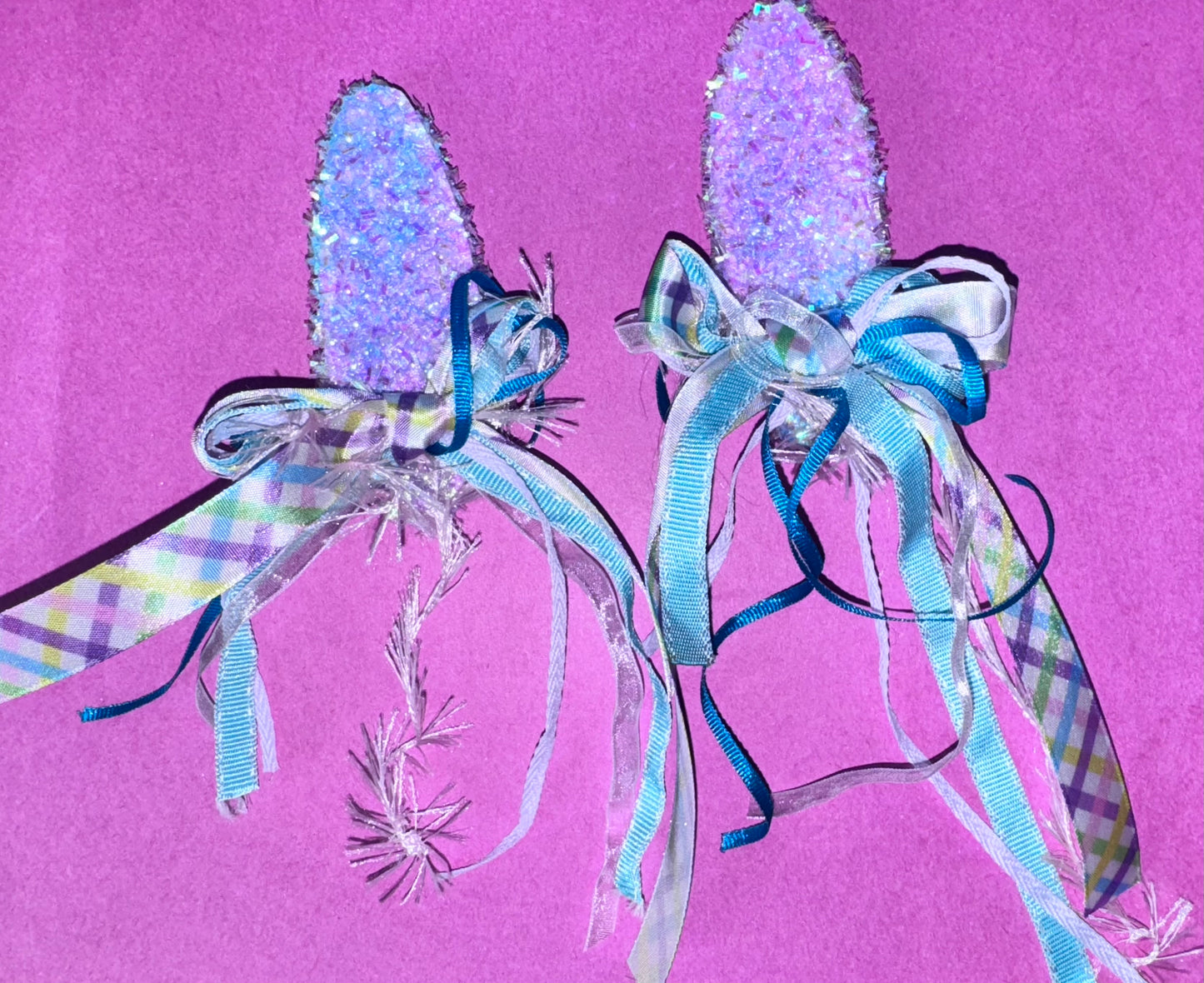Purple Bunny Ear Clips