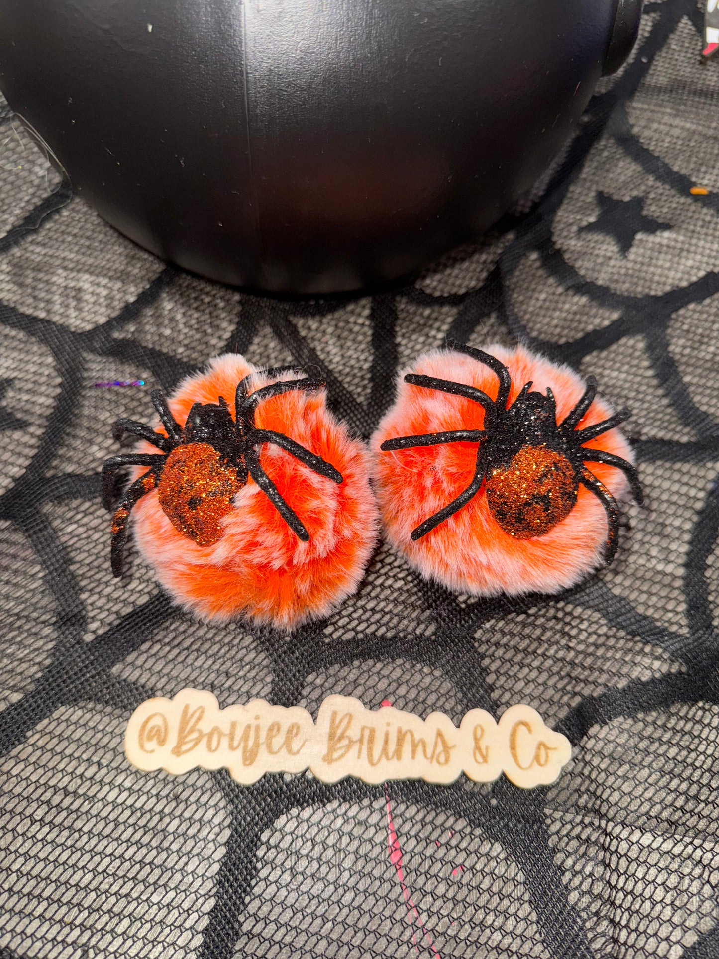 Pom poms. - can be earrings(clips/hooks) OR - piggies (clips/nylon)