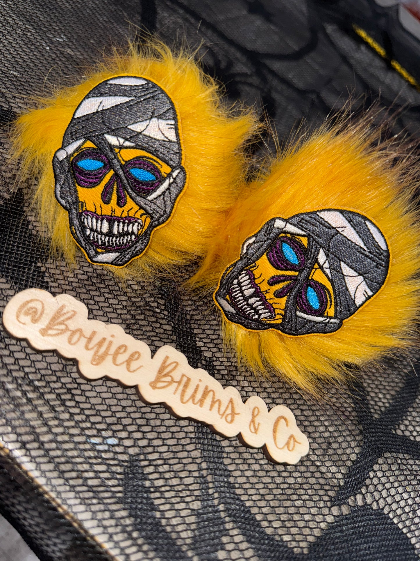 Pom poms. - can be earrings(clips/hooks) OR - piggies (clips/nylon)