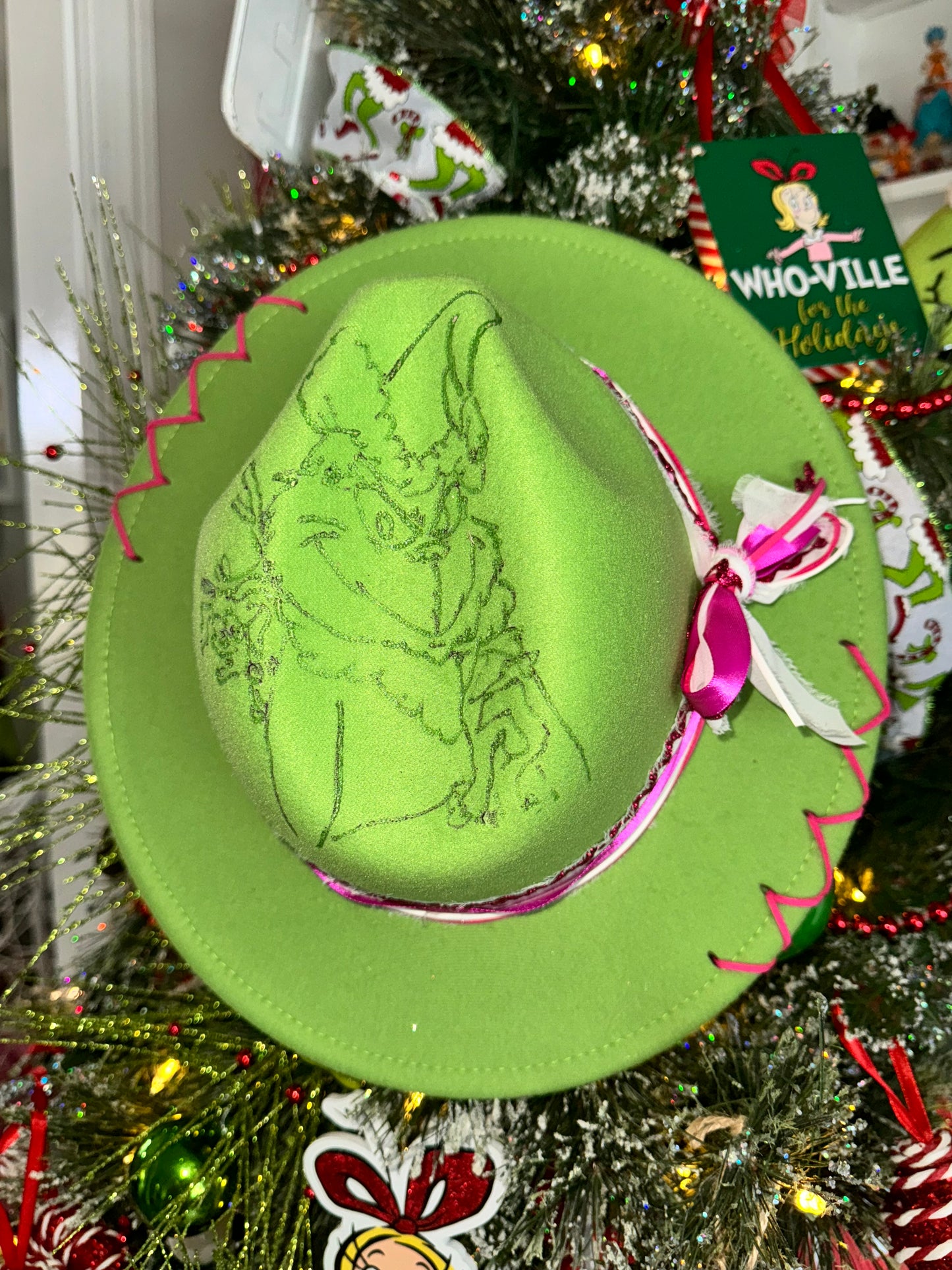 Feeling Grinchy - adult wide brim