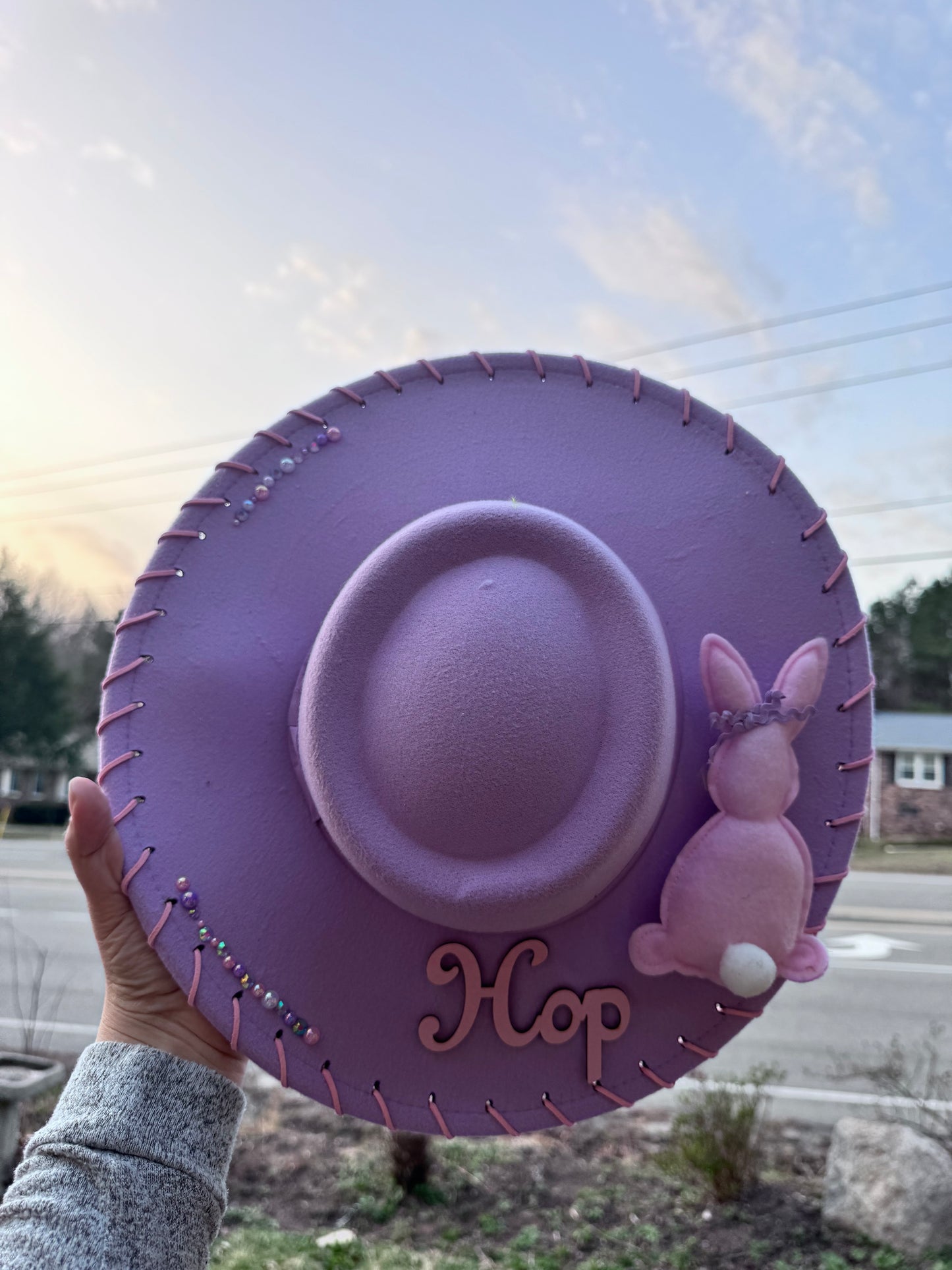 Hop Bunny Purple Adult Adj Brim Hat *****PREOWNED - WORN ONCE FOR PICS*****