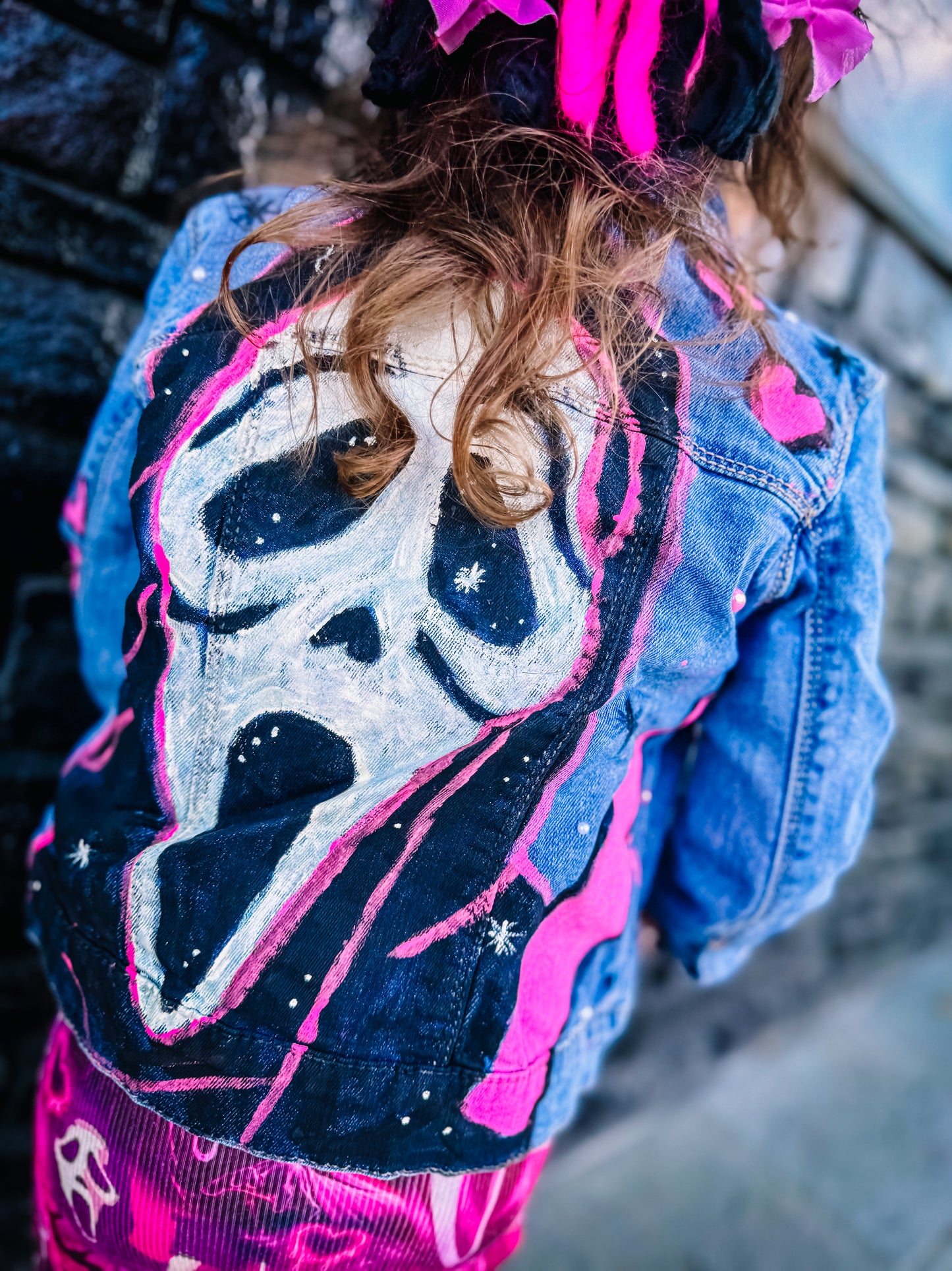 Custom handpainted ghostface 4t jacket