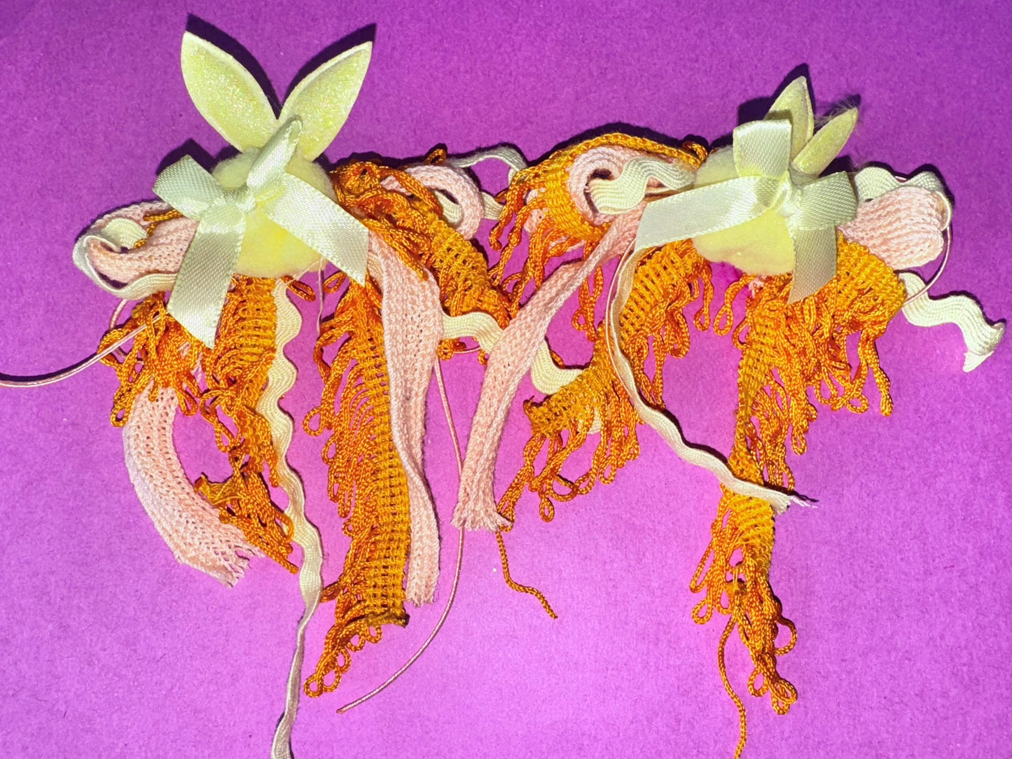 Yellow Bunny Piggie Clips