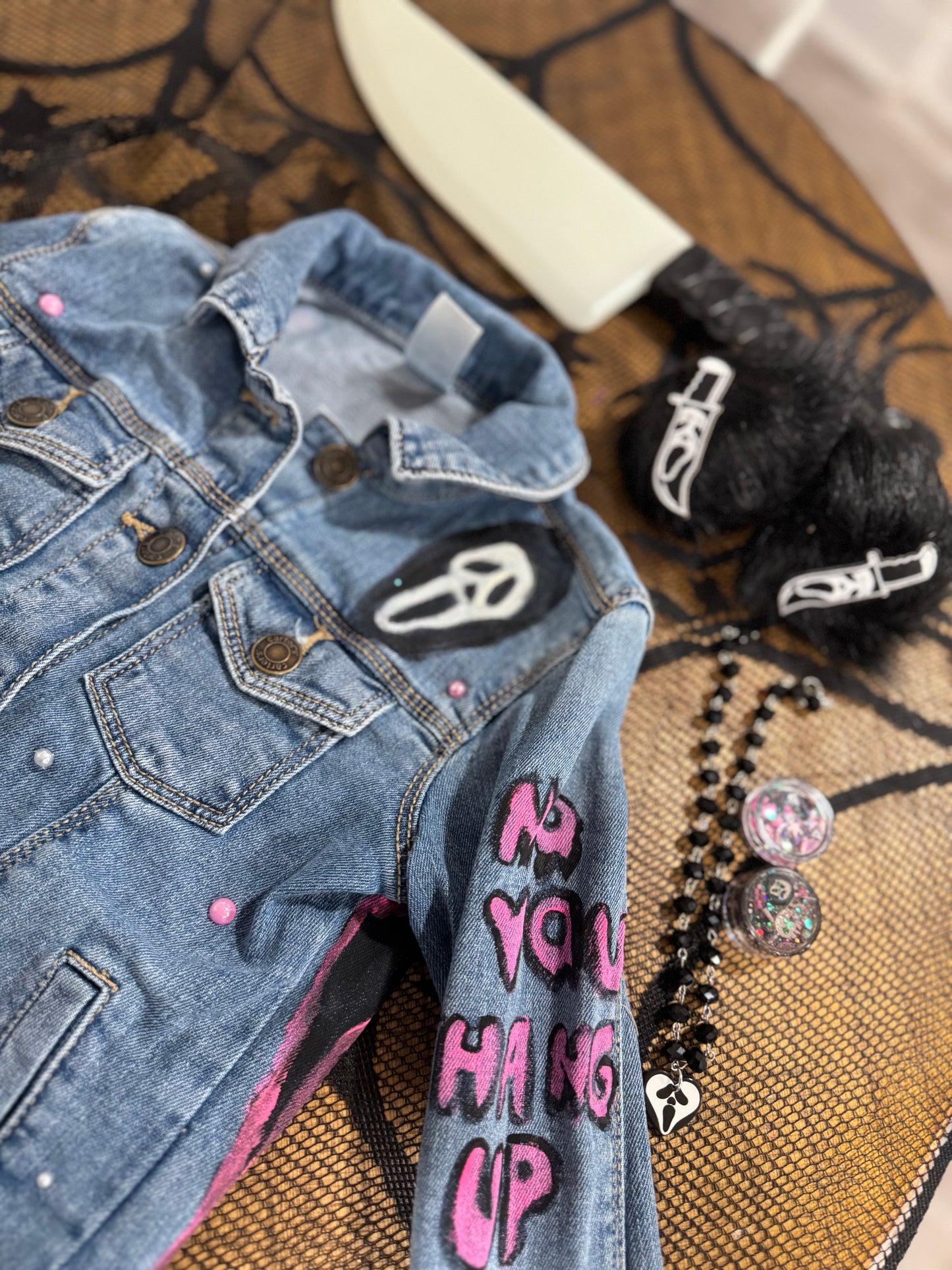 Custom handpainted ghostface 4t jacket