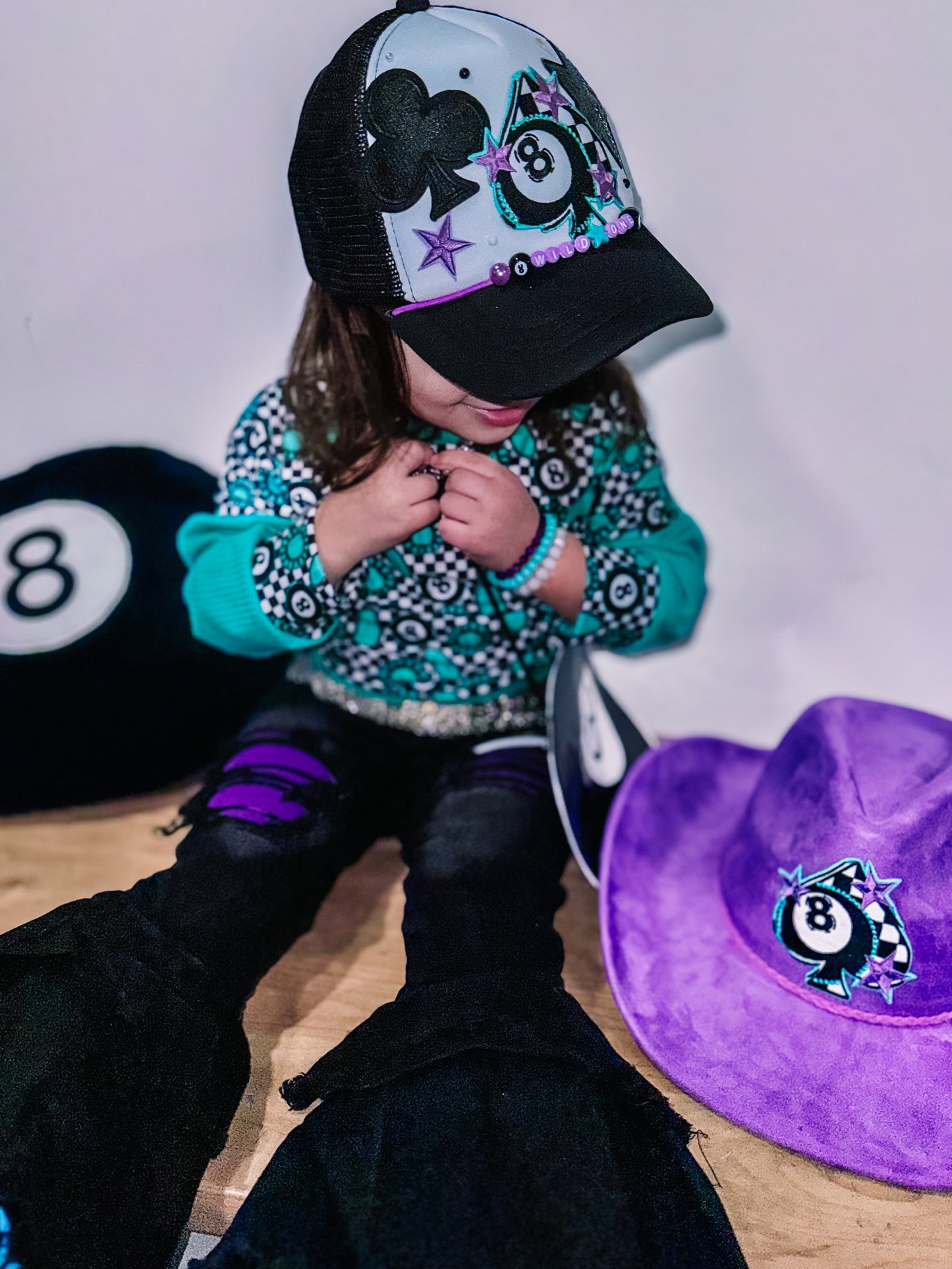 Wild one youth rts trucker hat *worn once for 5 mins for pics* shown on a 3 year old for sizing!