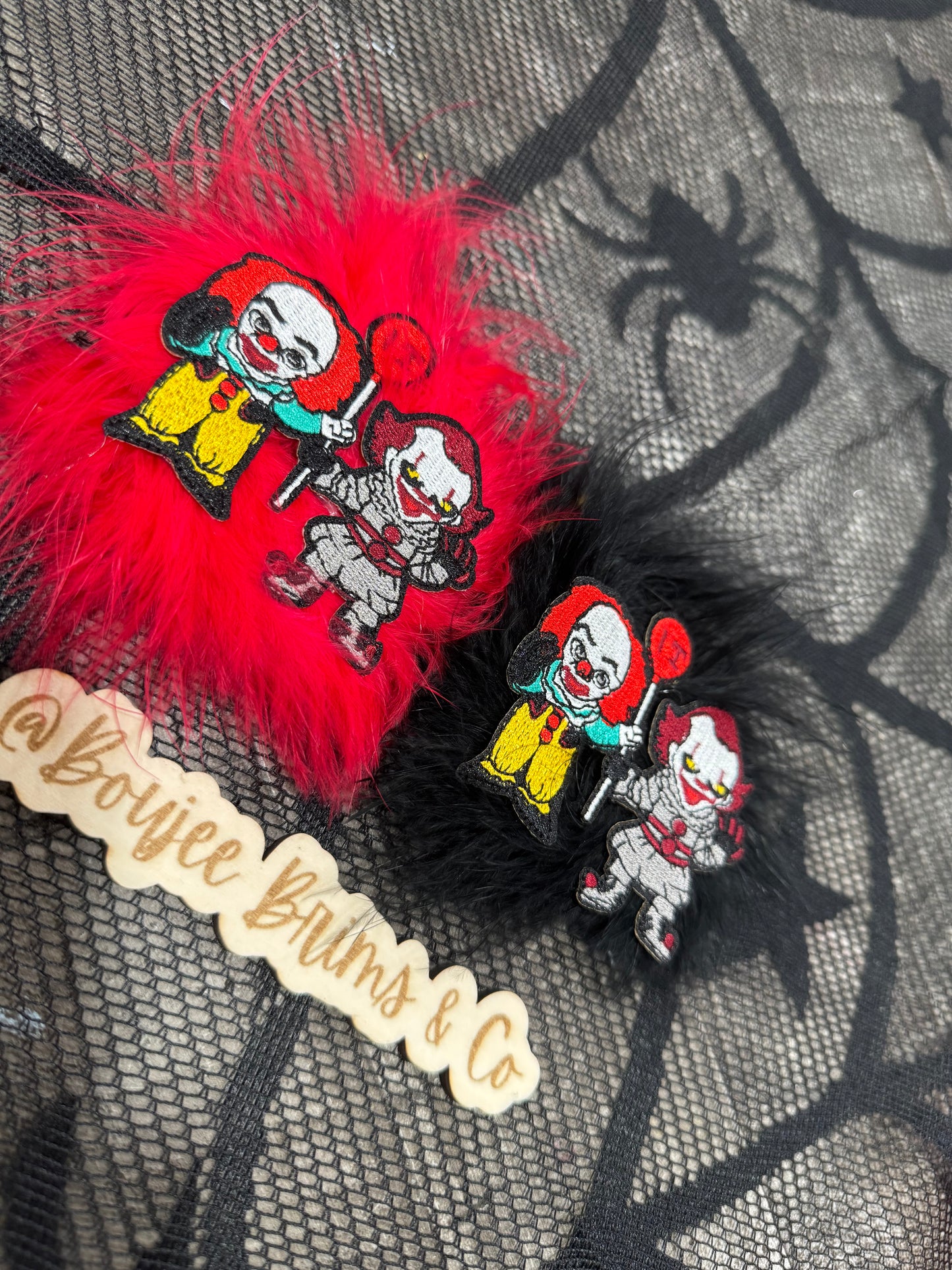 Pom poms. - can be earrings(clips/hooks) OR - piggies (clips/nylon)