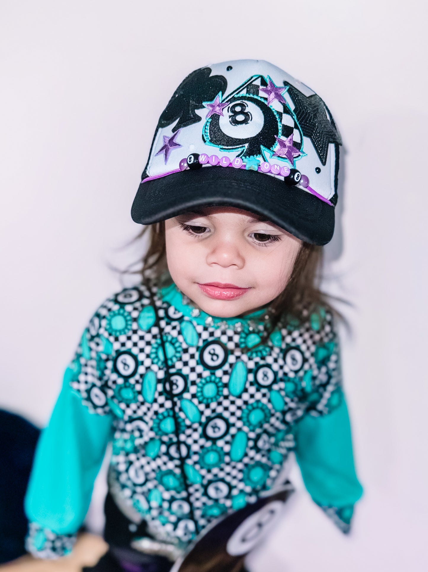 Wild one youth rts trucker hat *worn once for 5 mins for pics* shown on a 3 year old for sizing!