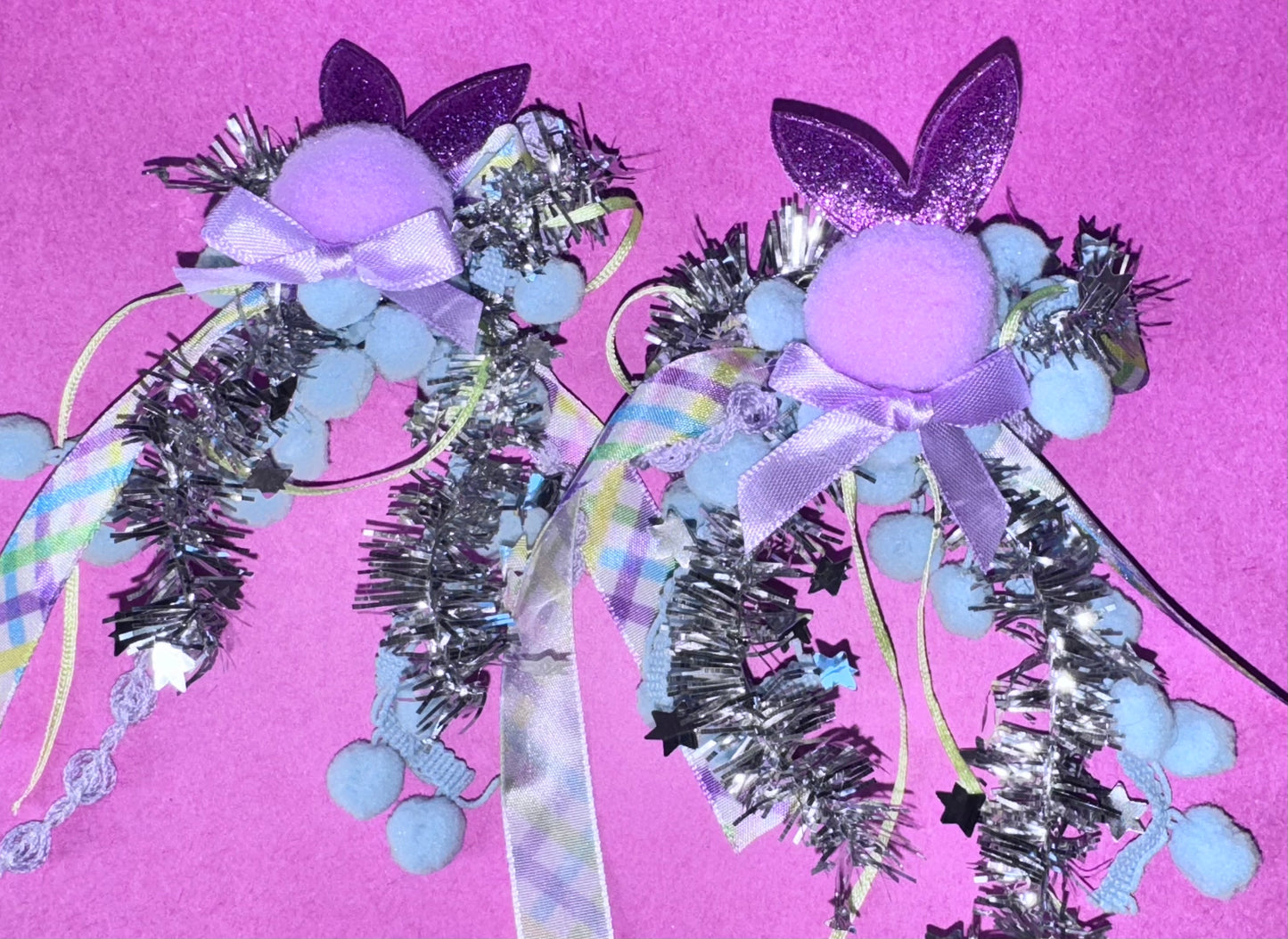 Purple Bunny Piggie Clips