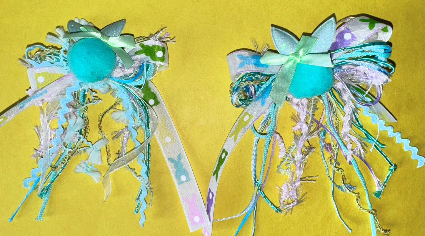 Aqua Bunny Piggie Clips