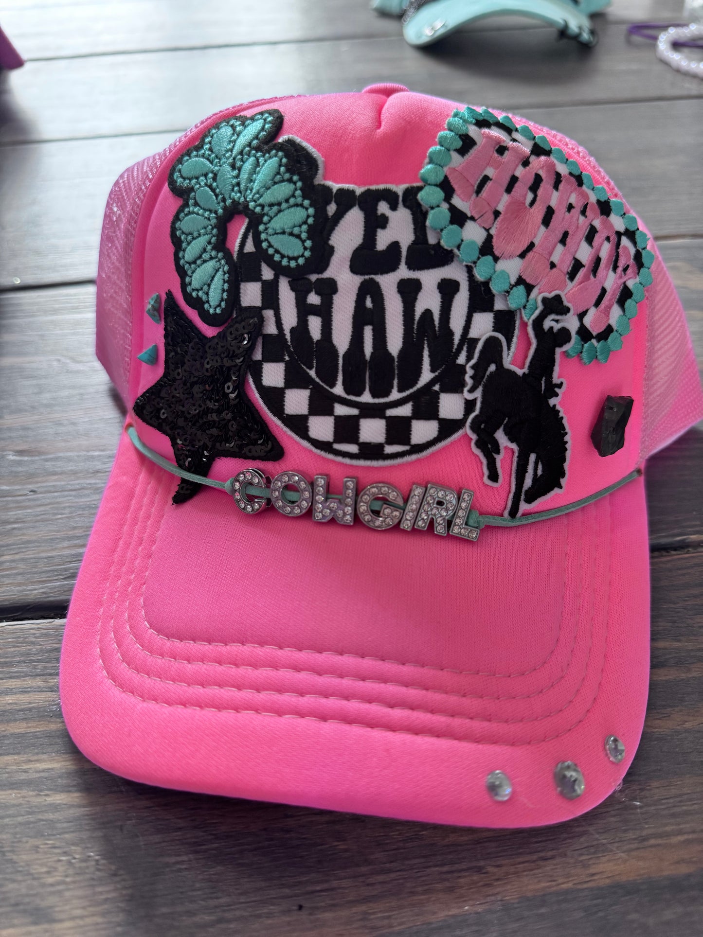 Yeehaw cowgirl adult rts trucker hat