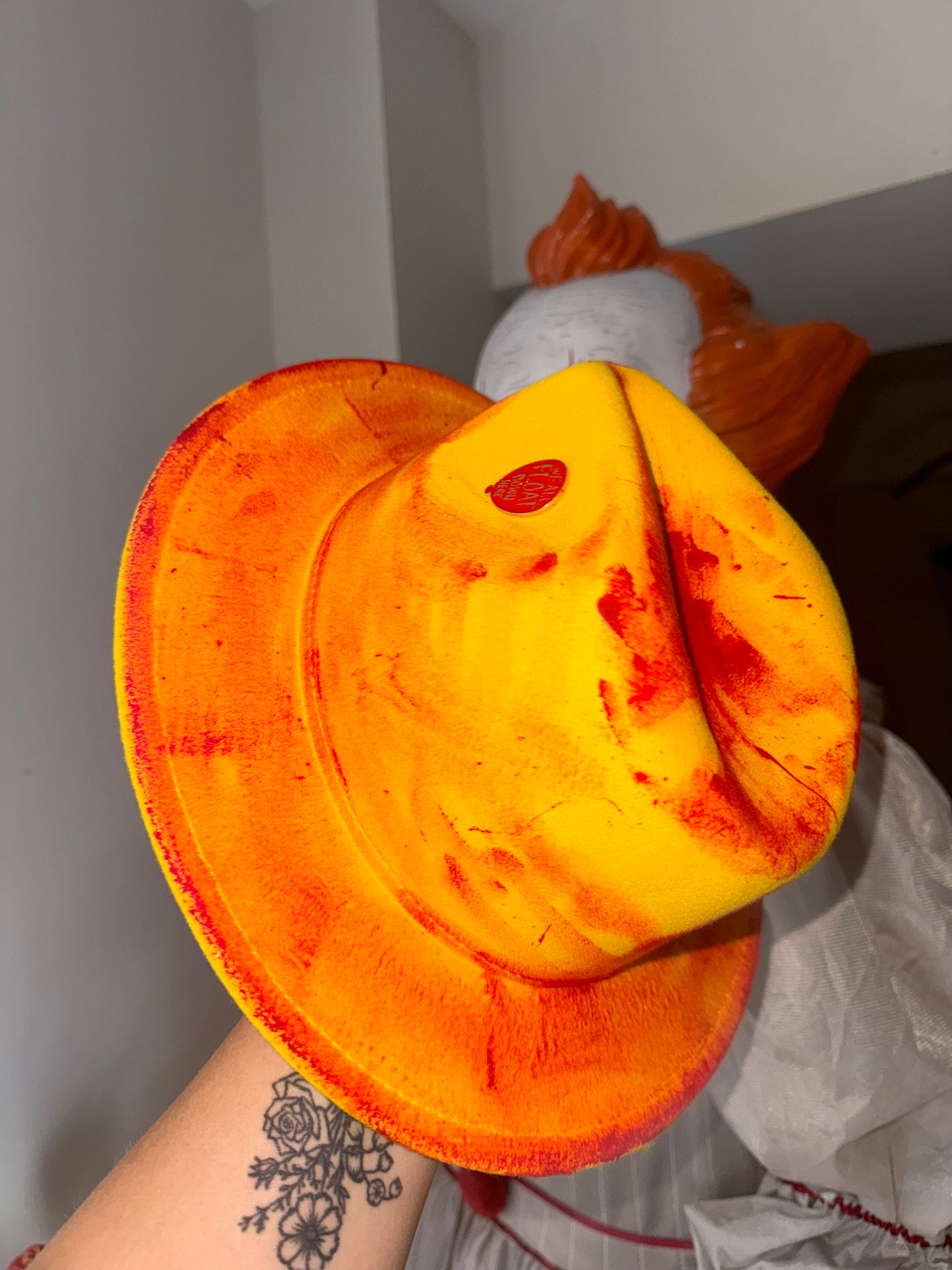 Childrens hat - we all float down here