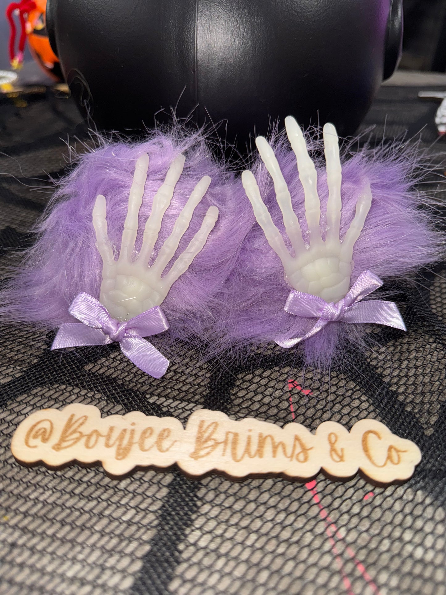 Pom poms. - can be earrings(clips/hooks) OR - piggies (clips/nylon)