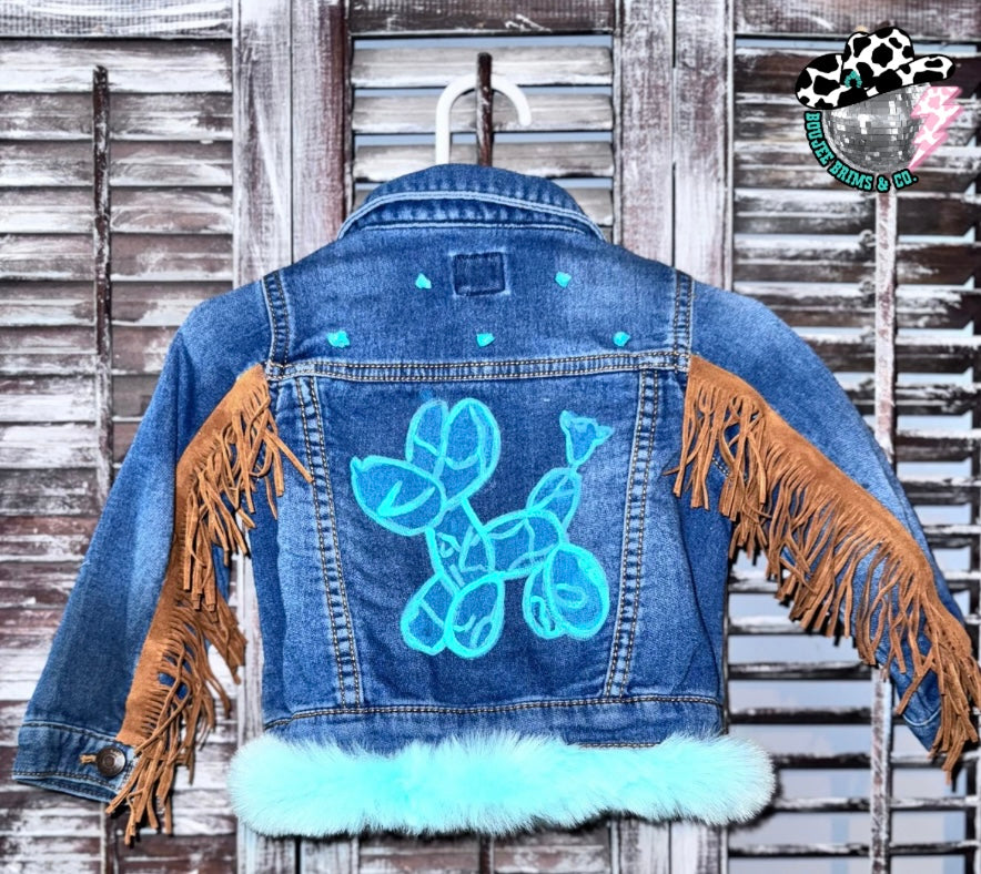 Childrens upcycled jacket. - balloon dog, 18m.
