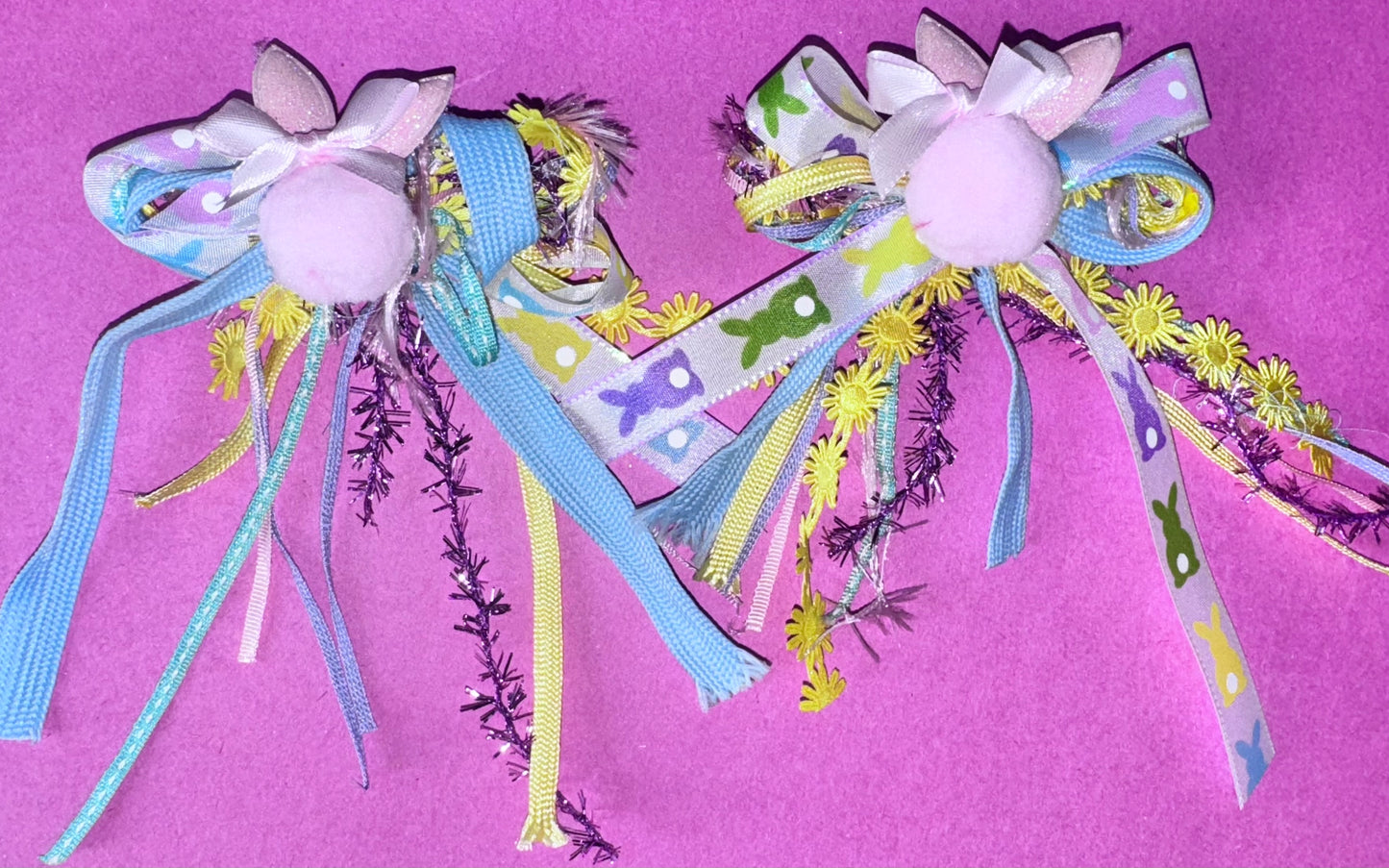 Pink Bunny Piggie Clips