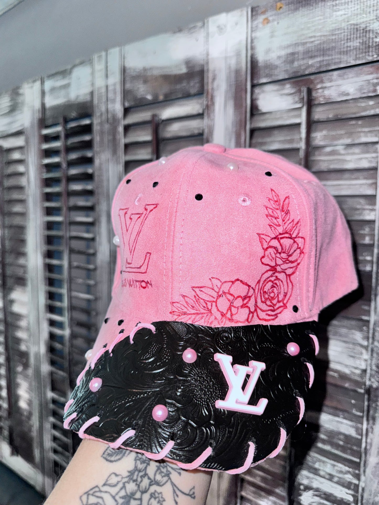 Boujee - adult Coralish pink hat