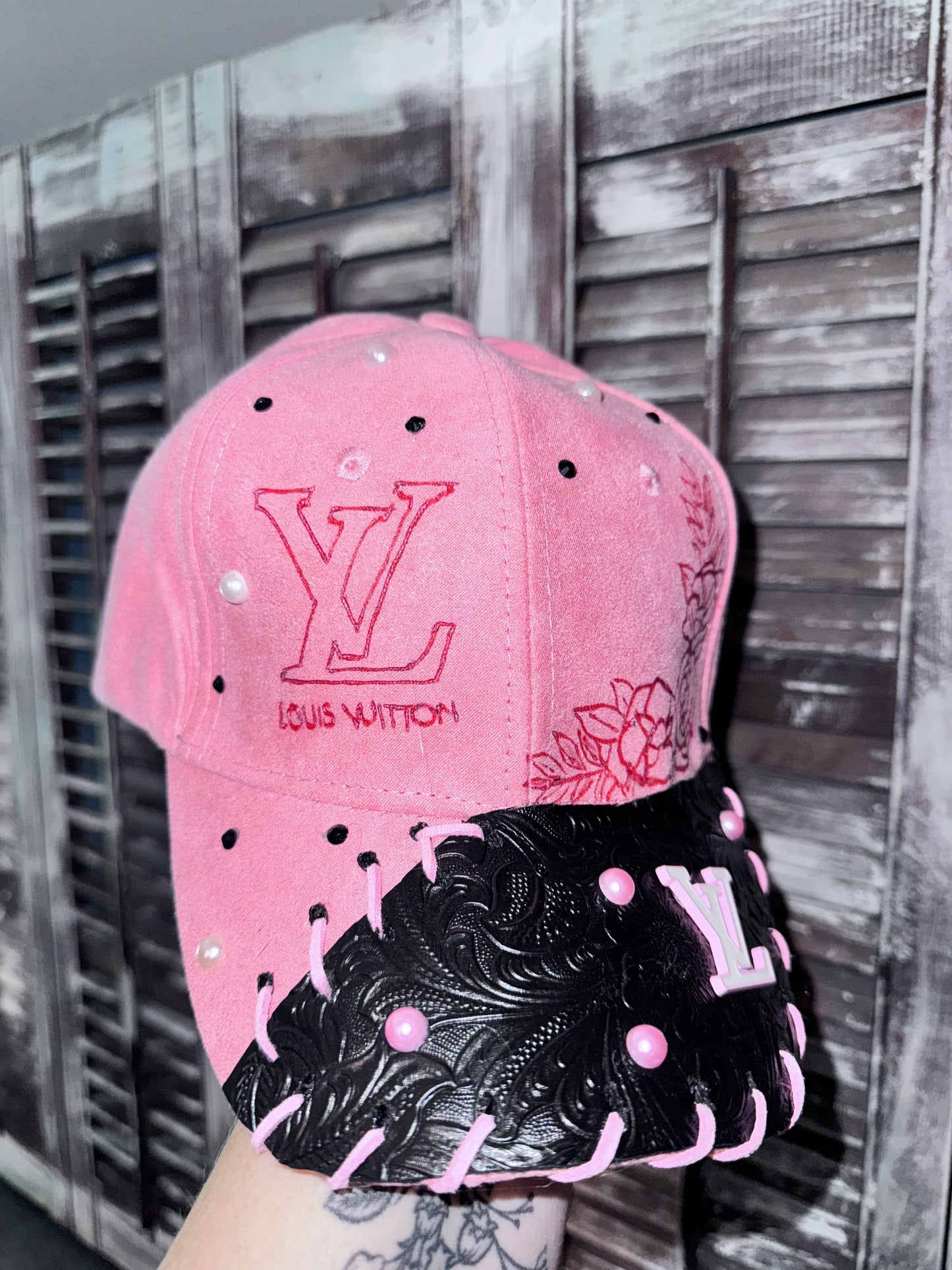 Boujee - adult Coralish pink hat