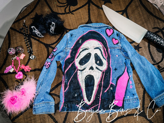 Custom handpainted ghostface 4t jacket