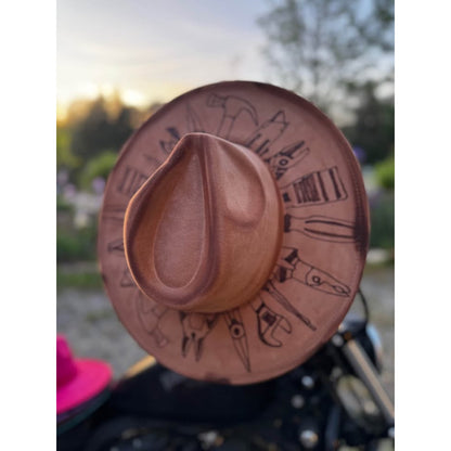Custom Hand-Drawn Tool Design Fedora Hat