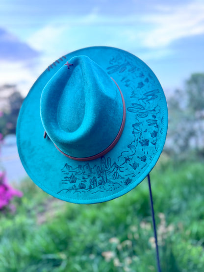 Desert Brim   - greenish teal not blue!!