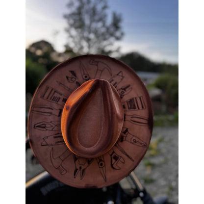 Custom Hand-Drawn Tool Design Fedora Hat