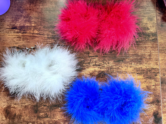 Red, white & blue feather earrings