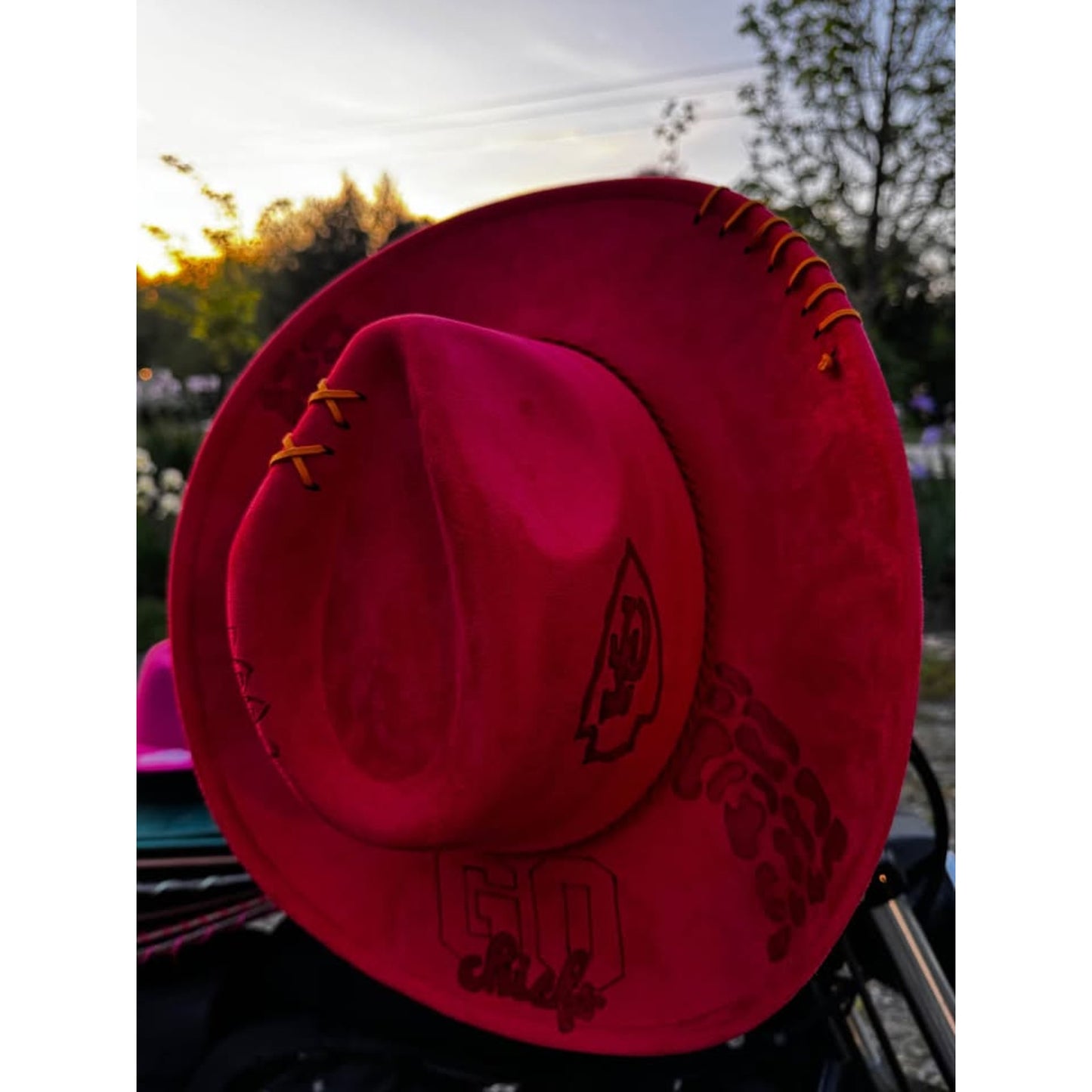 Custom Kansas City Chiefs Red Cowboy Hat