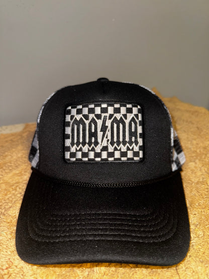 Mama checkered womens trucker hat