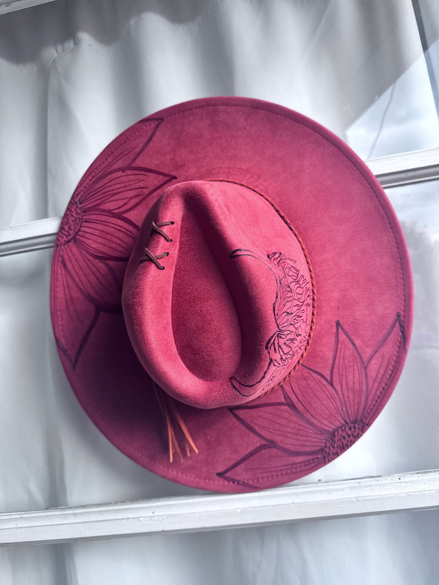 Highland cow & Sunflowers Western Adult Adj Brim Hat
