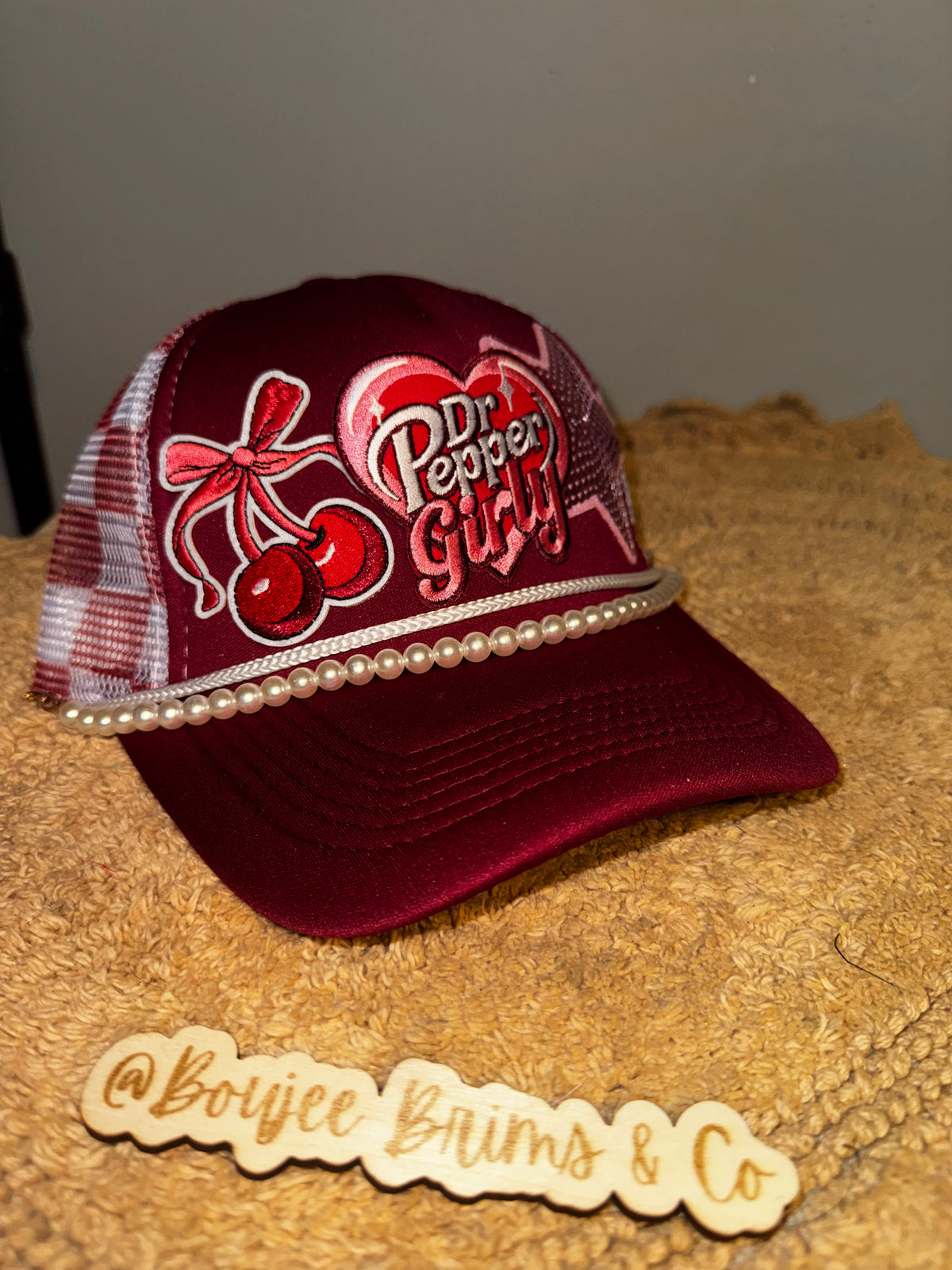 Dr pepper girly womens trucker hat