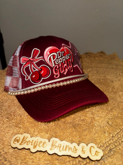 Dr pepper girly womens trucker hat