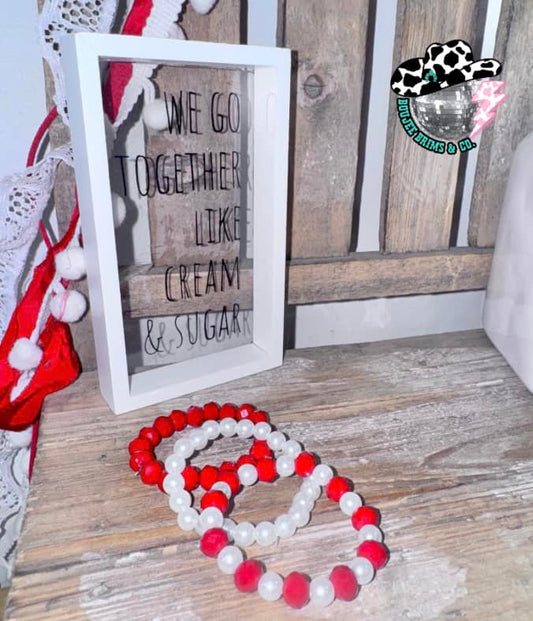 Toddler valentine’s Bracelet stack (5.5in)