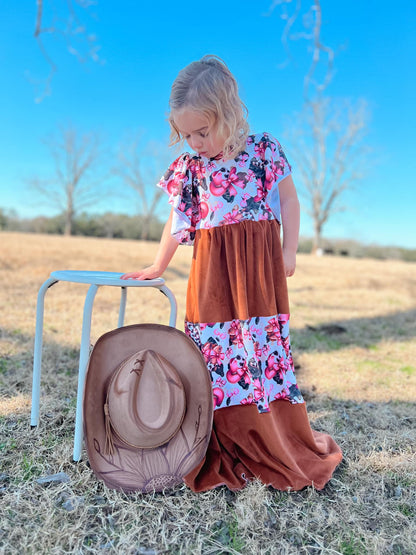 Cowboy Hats (Adult Adj Brim) Includes Burning, Stitch at top, Sunflower & Name.