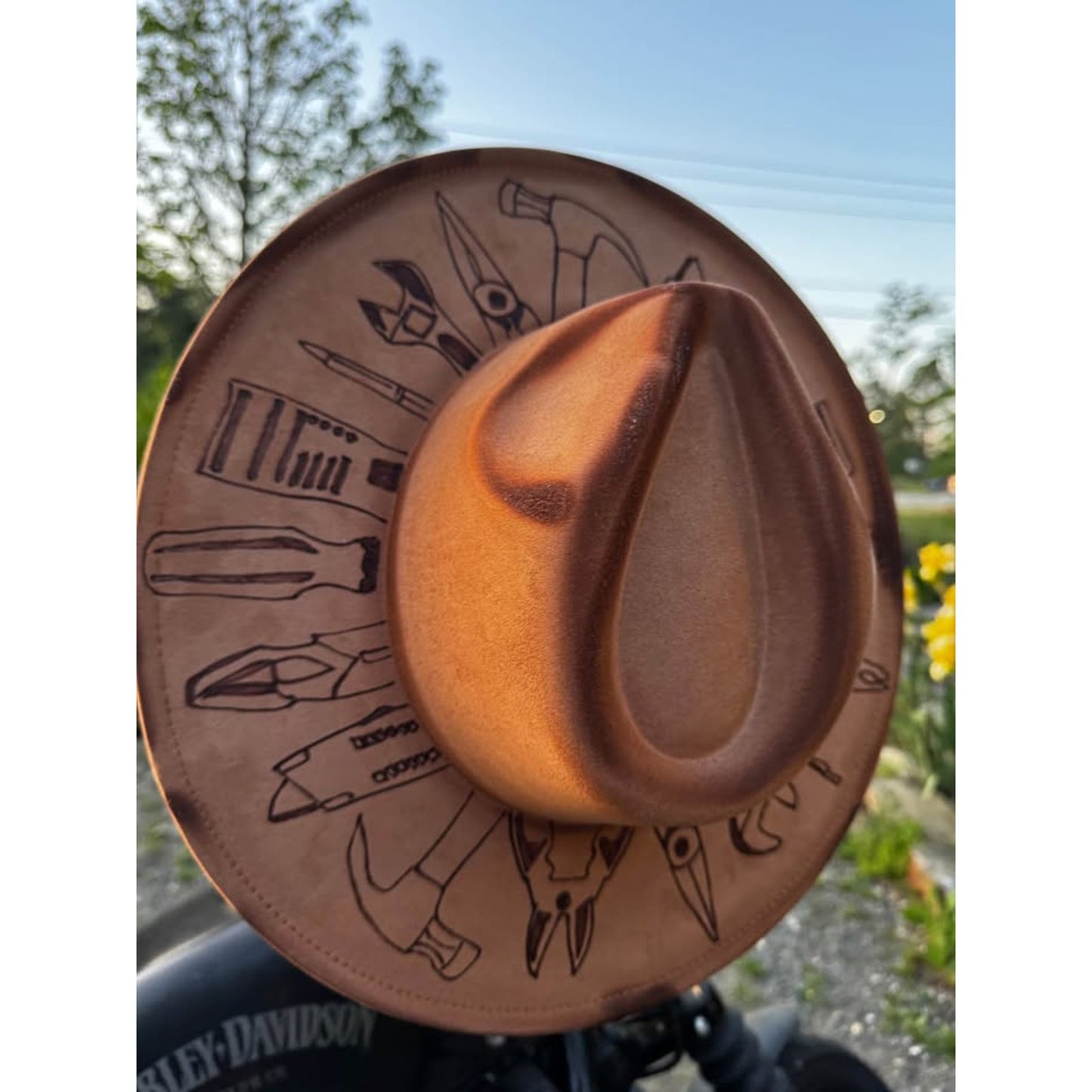Custom Hand-Drawn Tool Design Fedora Hat
