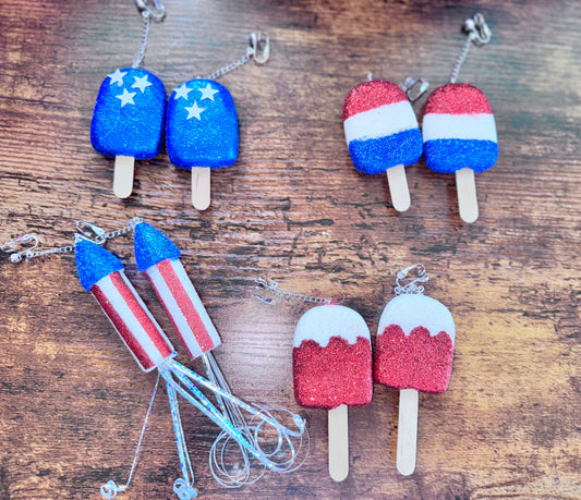 4th of July earrings