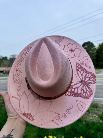 Blush Pink - Butterfly Extra Wide Brim 3.75"