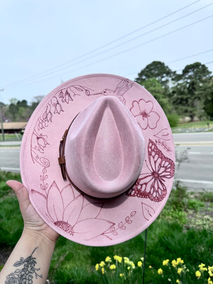 Blush Pink - Butterfly Extra Wide Brim 3.75"