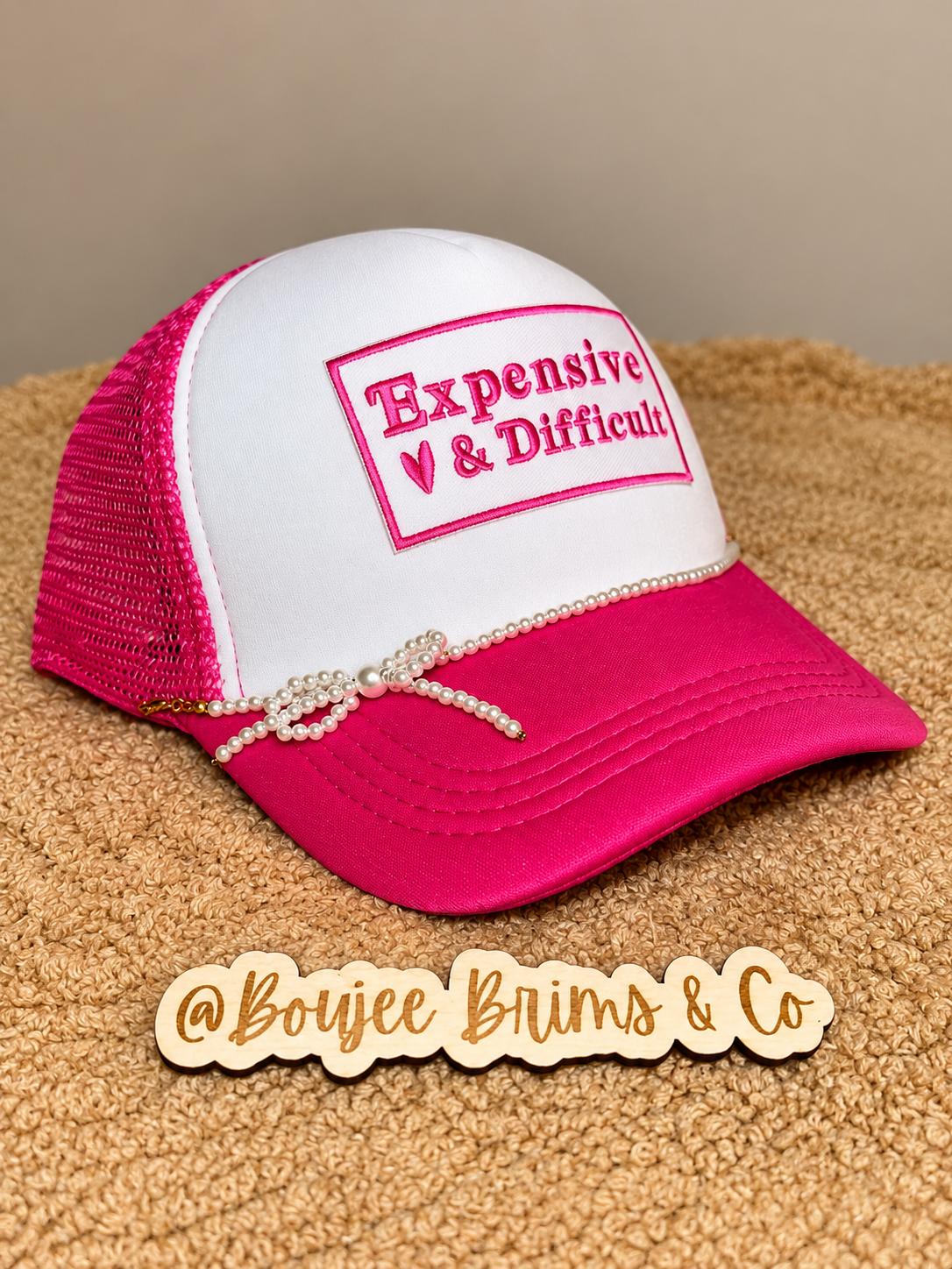 Expensive & difficult trucker hat.