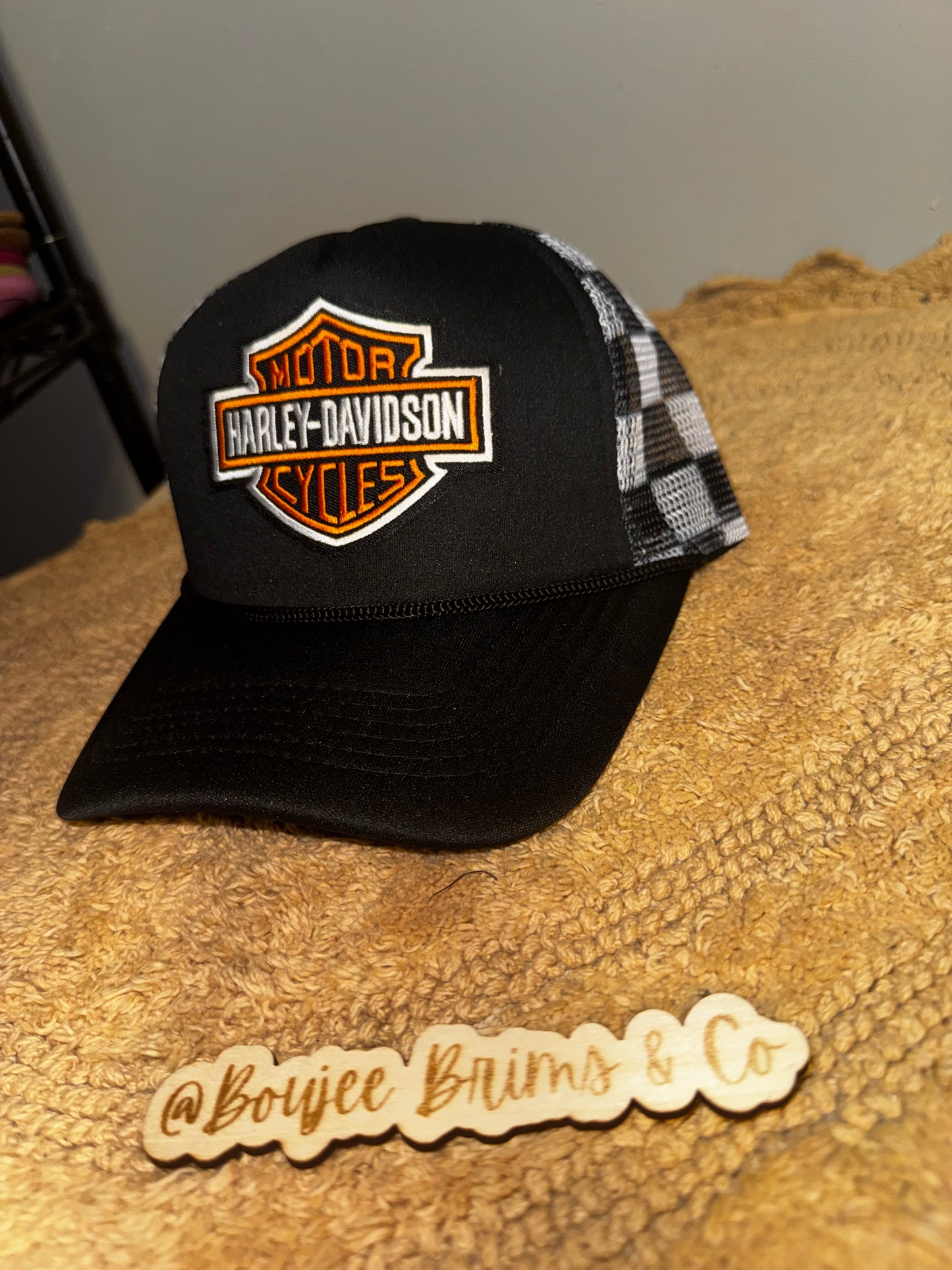 Harley davidson checkered unisex hat