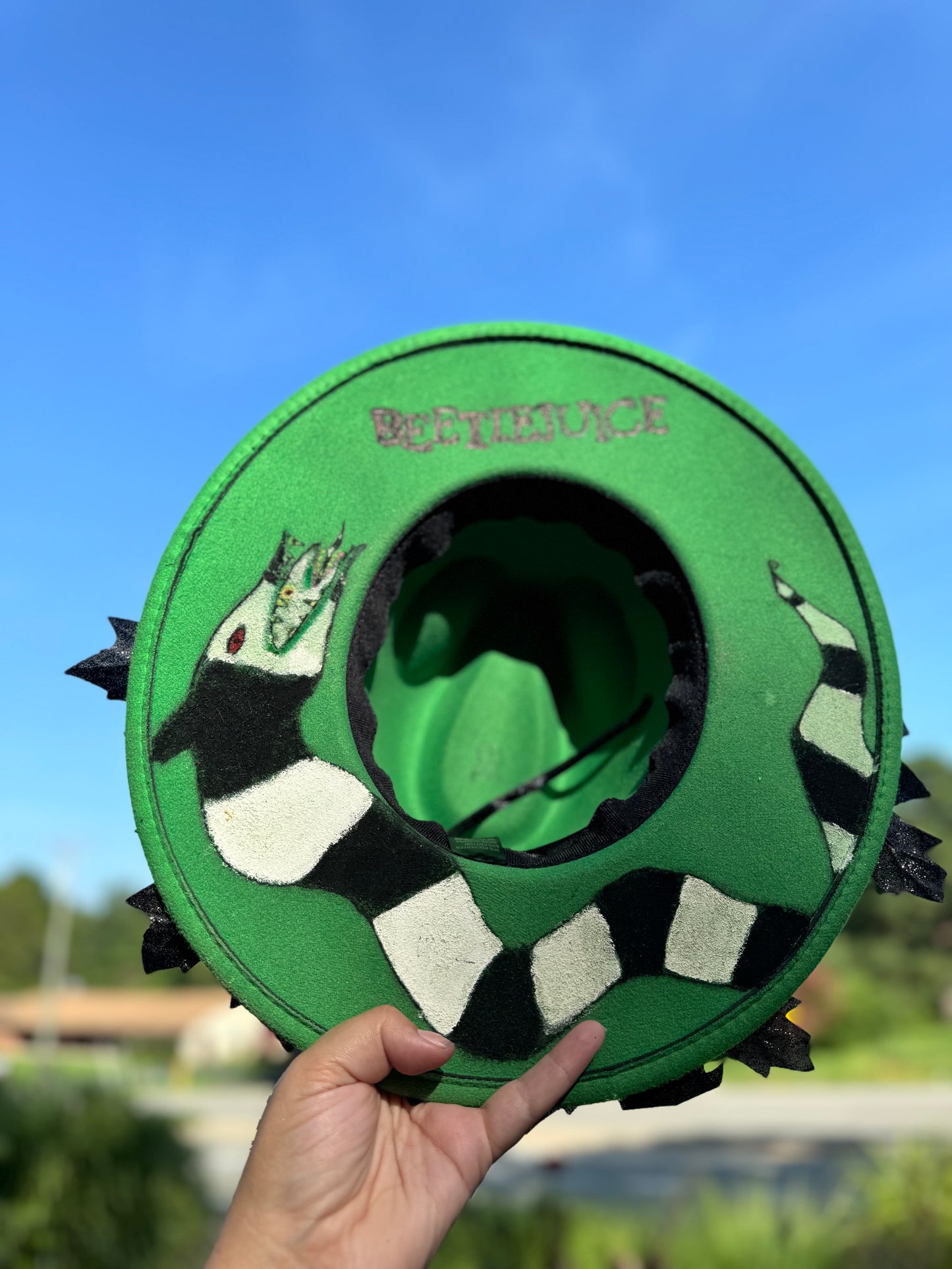 OTT beetlejuice Snake hat. (Top is a little heavier- recommended for ages 5+)