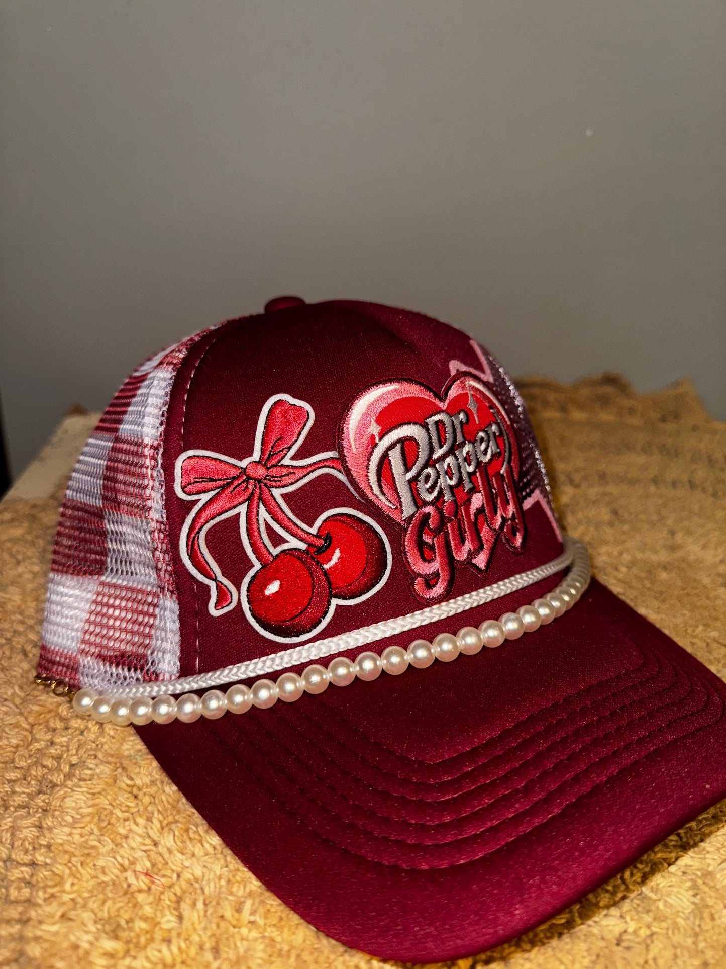 Dr pepper girly womens trucker hat