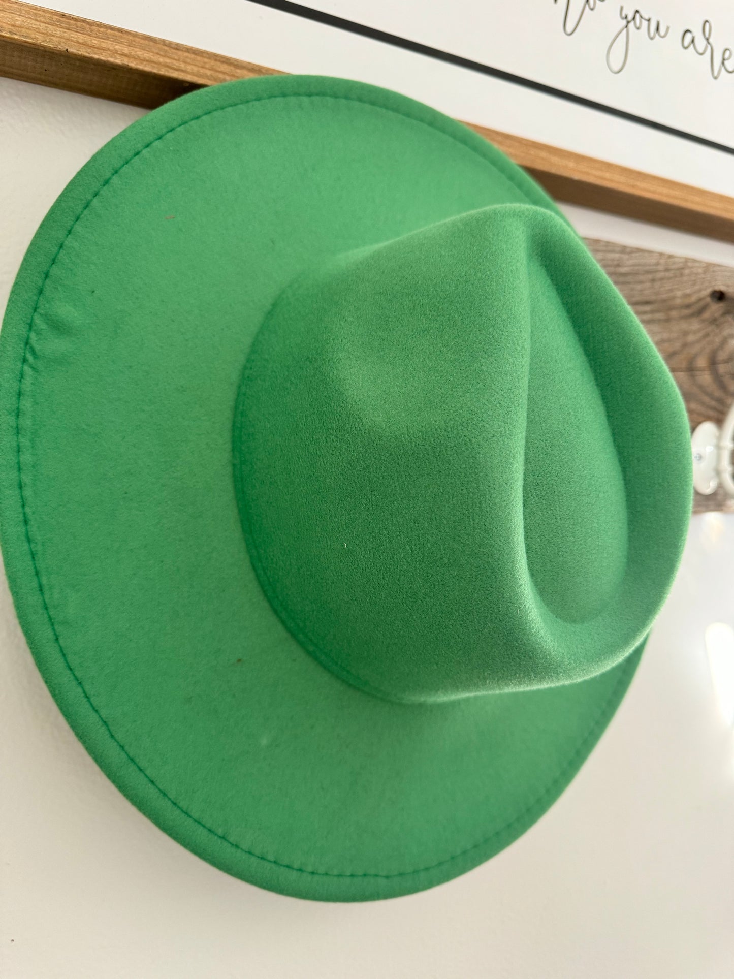 green -  extra wide brim adjustable hat - adult poly blend