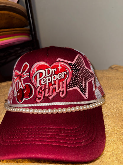 Dr pepper girly womens trucker hat