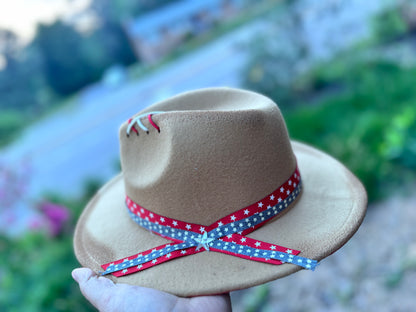 Childrens size 4th Of July painted hat