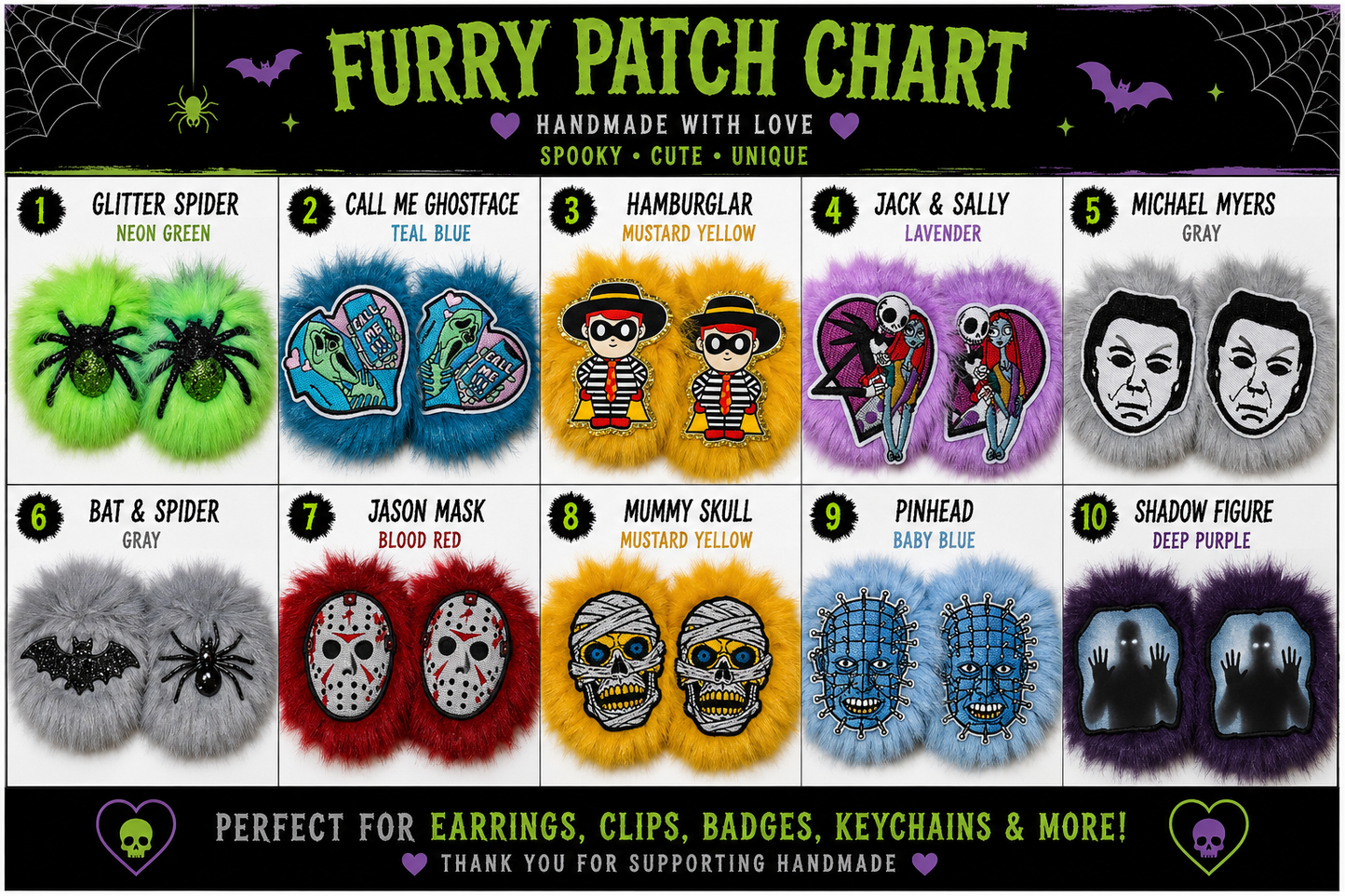 Pom poms. - can be earrings(clips/hooks) OR - piggies (clips/nylon)