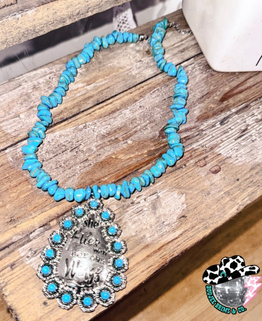 She flies with her own wings -Youth/Adult western Necklace